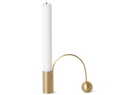 Dinerkaarskandelaar BALANCE 11 cm, messing, stevig LIVING