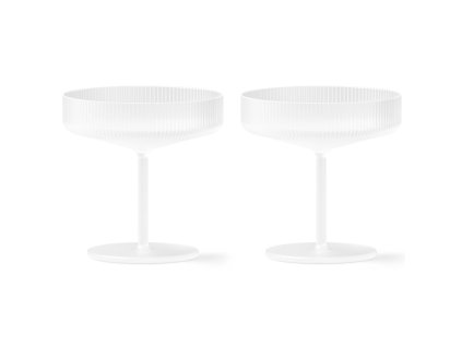 Champagneglas RIPPLE 150 ml, set van 2 stuks, wit, stevig LIVING