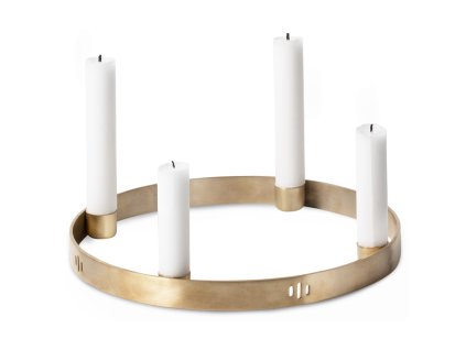 Dinerkaarskandelaar CIRCLE 25 cm, messing, stevig LIVING
