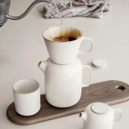 Koffiekan SEKKI 1 l, creme, aardewerk, gefermenteerd LIVING