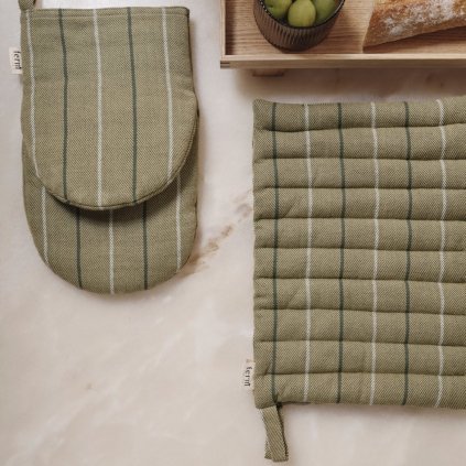 Pannenlap ITO 24 cm, set van 2 stuks, groen, katoen, stevig LIVING
