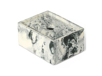 Opbergbak MIST 10 x 7,5 cm, wit / groen, hars, stevig LIVING
