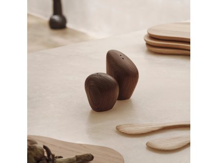 Peper- en zoutstel CAIRN, set van 2 stuks, donker bruin, hout, stevig LIVING