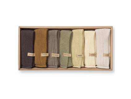 Theedoek DAY 26 x 26 cm, set van 7 stuks, katoen, stevig LIVING