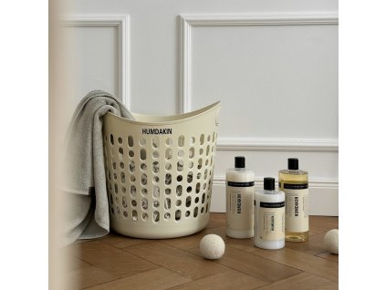 Wasmand 40 cm, geel, plastic, Humdakin