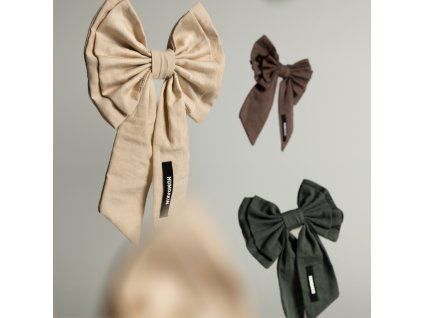 Kerstdecoratie BOW TIE, bruin, katoen, Humdakin