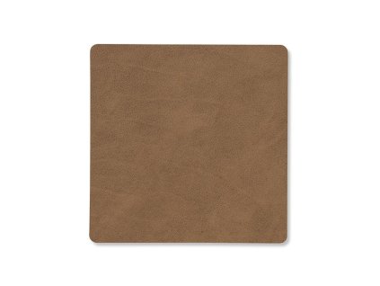 Onderzetter voor glazen SQUARE NUPO 10 x 10 cm, bruin, leer, LIND DNA