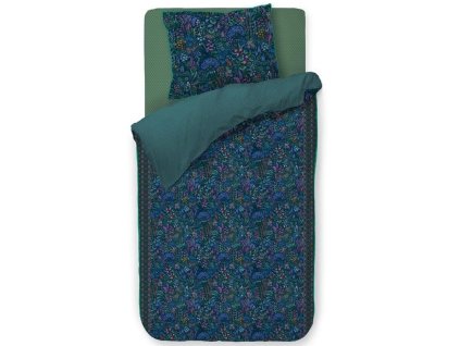 Eenpersoons beddengoedset QUERIDA 140 x 200 cm, donker blauw, percal katoen, Pip Studio