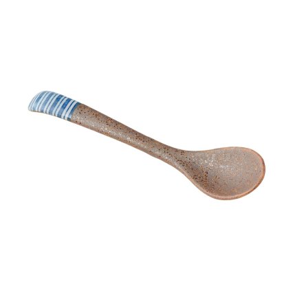 Tafellepel STRIPE 12,5 cm, blauw, keramiek, MIJ