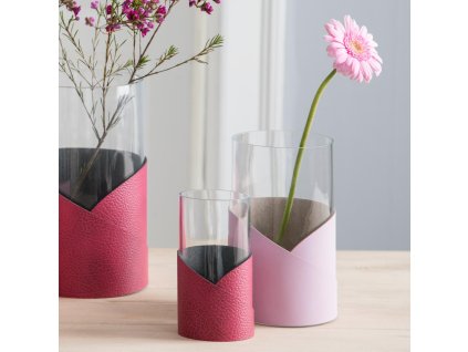 Vaas FOLD NUPO 15 cm, naturel, leer / glas, LIND DNA