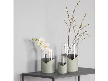 Vaas FOLD NUPO 15 cm, oester, leer / glas, LIND DNA