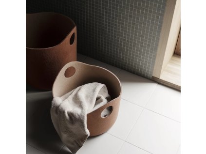 Opbergzak TIGGY 42 x 44 cm, rustiek bruin, vilt, Blomus