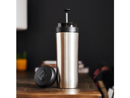 Cafetière TRAVEL PRESS P1 350 ml, zilver, gemalen roestvrij staal, Espro