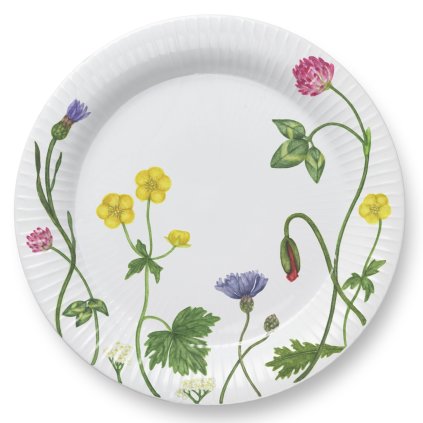 Dessertbordje HAMMERSHOI SUMMER - WILD FLOWERS 22 cm, wit, porselein, Kähler