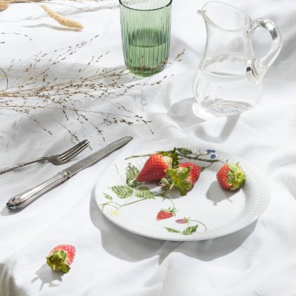 Dessertbordje HAMMERSHOI SUMMER - SUMMER BERRIES 22 cm, wit, porselein, Kähler