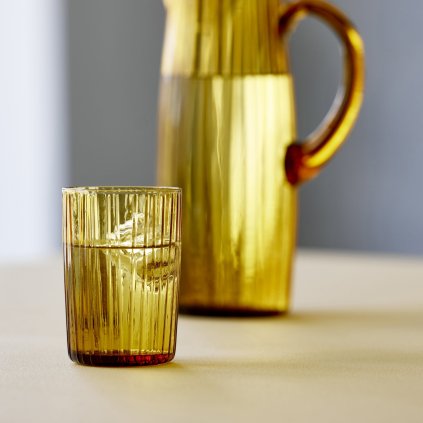Waterglas KUSINTHA 280 ml, set van 4 stuks, amberkleurig, glas, Bitz