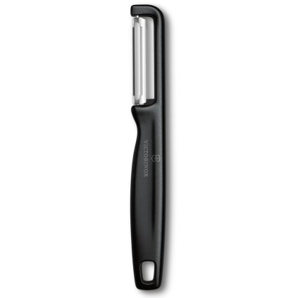 Groenteschiller IOTA 16 cm, recht blad, zwart, plastic, Victorinox