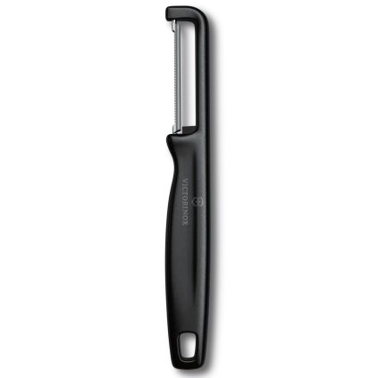 Groenteschiller IOTA 16 cm, gekarteld lemmet, zwart, plastic, Victorinox