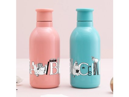 Thermosflesje MOOMIN ABC 500 ml, turkoois, roestvrij staal, RIG-TIG