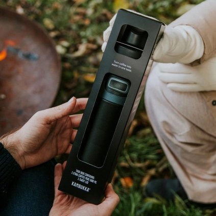 Thermosbeker ETNA 500 ml, met deksel RENO, mat zwart, roestvrij staal, Kambukka