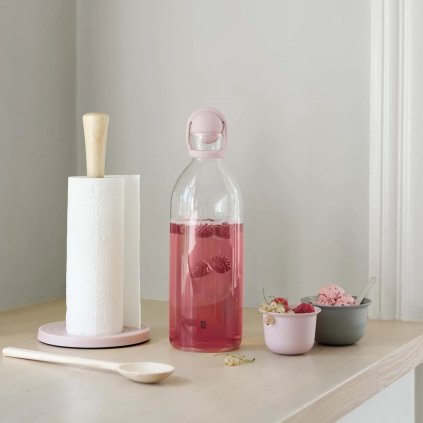 Keukenrolhouder ROLL-IT 30 cm, roze, plastic / hout, RIG-TIG