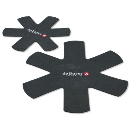 Panbeschermers, set van 2 stuks, zwart, polyester, de Buyer