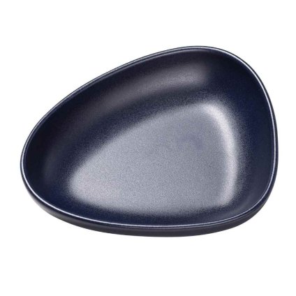 Diep bord CURVE 22 cm, marineblauw blauw, aardewerk, LIND DNA