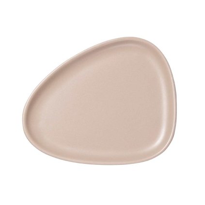 Ontbijbordje CURVE 22 cm, zand, aardewerk, LIND DNA