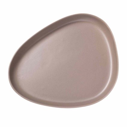 Serveerbord CURVE 35 cm, warm grijs, aardewerk, LIND DNA