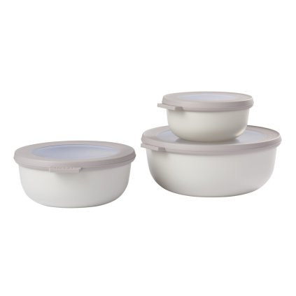 Voedselbewaarbakje CIRQULA M, set van 3 stuks, Noordse wit, plastic, Mepal