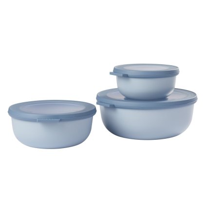 Voedselbewaarbakje CIRQULA M, set van 3 stuks, Noordse blauw, plastic, Mepal