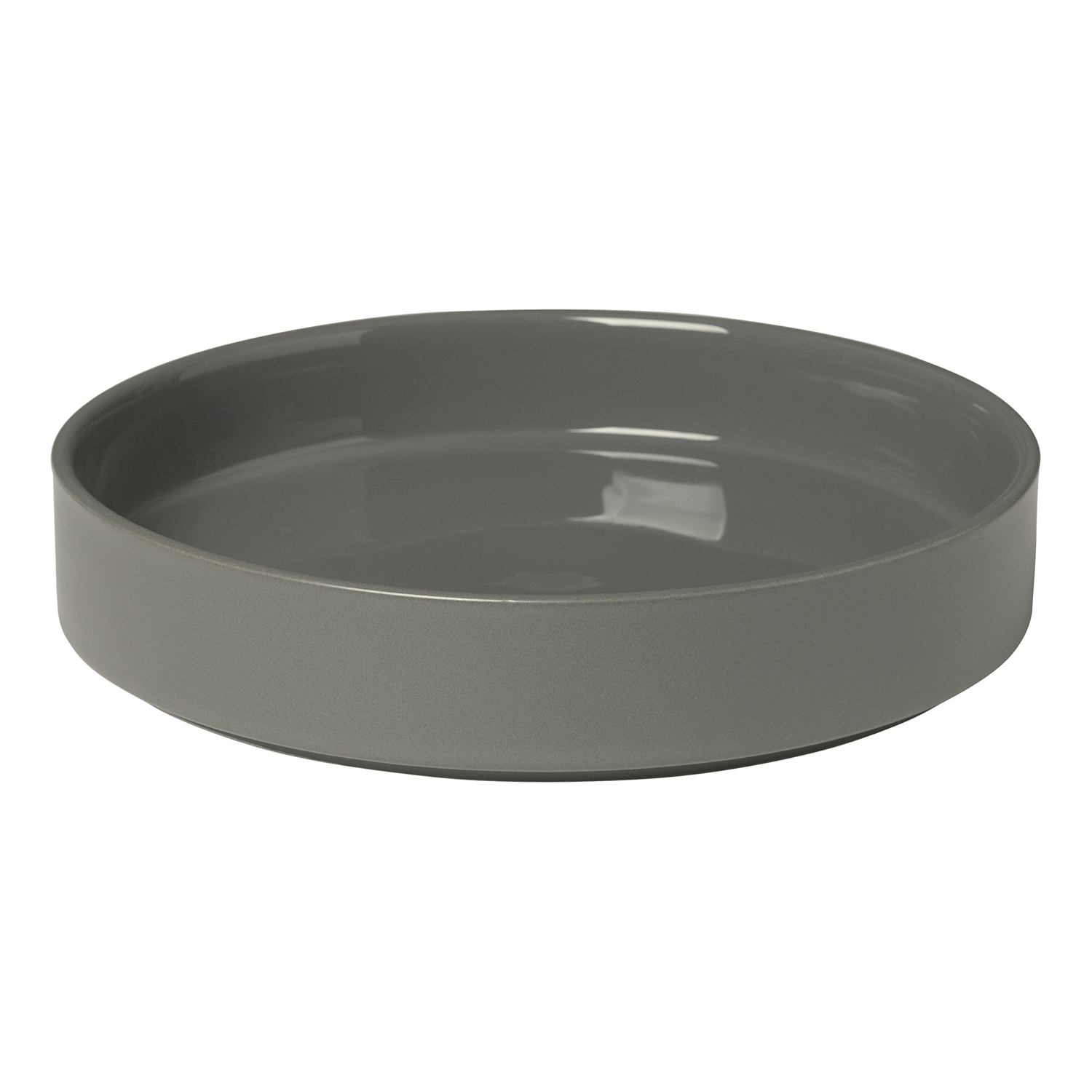 Diep bord PILAR 20 cm, donkergrijs, keramiek, Blomus