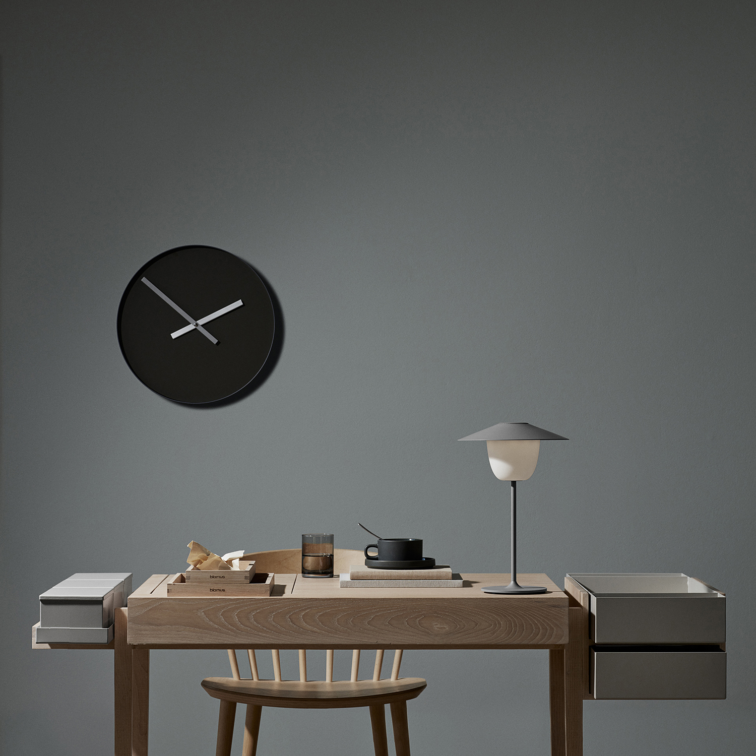 Wandklok RIM L 40 cm, kaki, Blomus