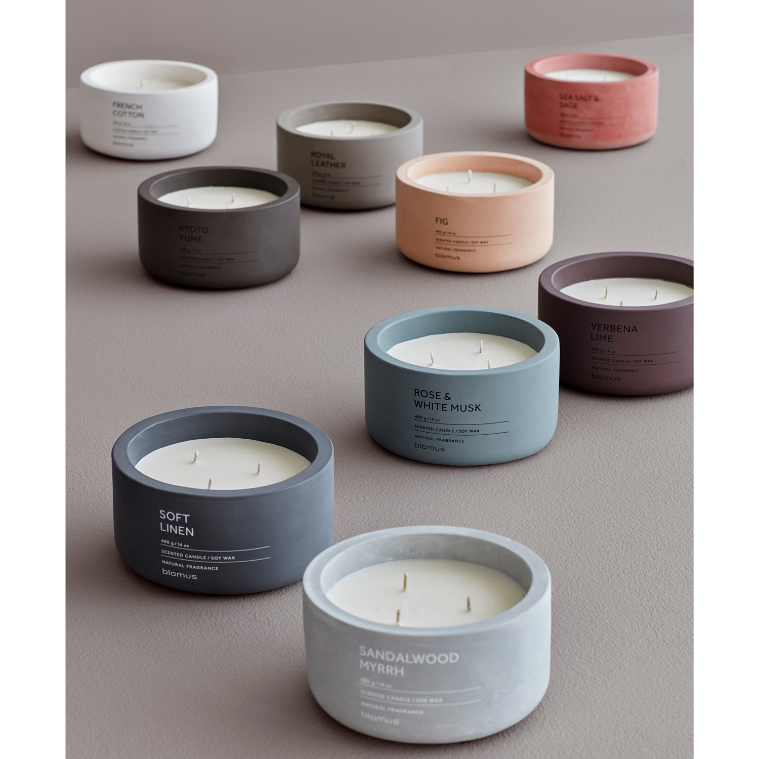 Geurkaars FRAGA ⌀ 13 cm, Sandelwood Myrrh, Blomus