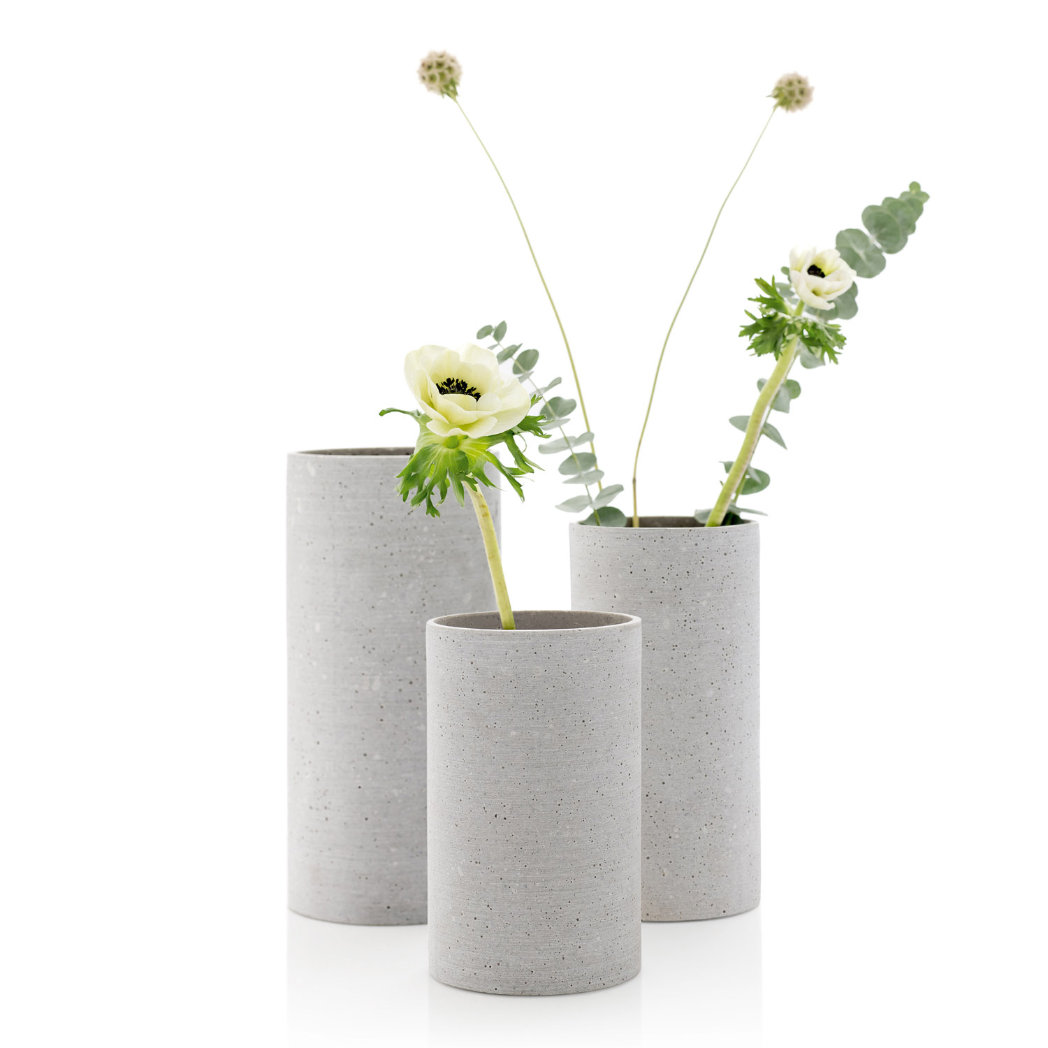 Vaas COLUNA L, 29 cm, lichtgrijs, Polystone, Blomus