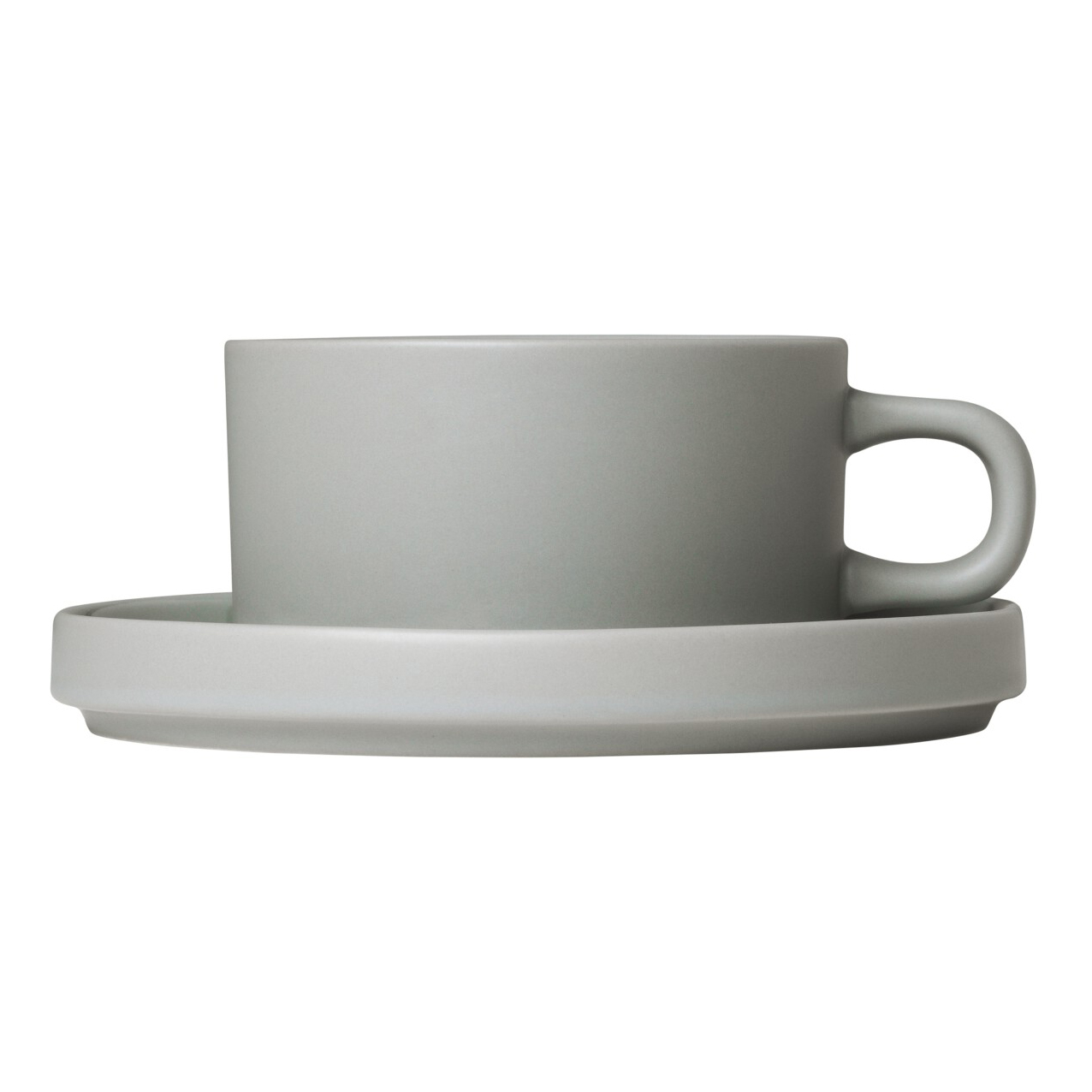 Theekopje met schotel PILAR, set van 2 stuks, 170 ml, lichtgrijs, Blomus