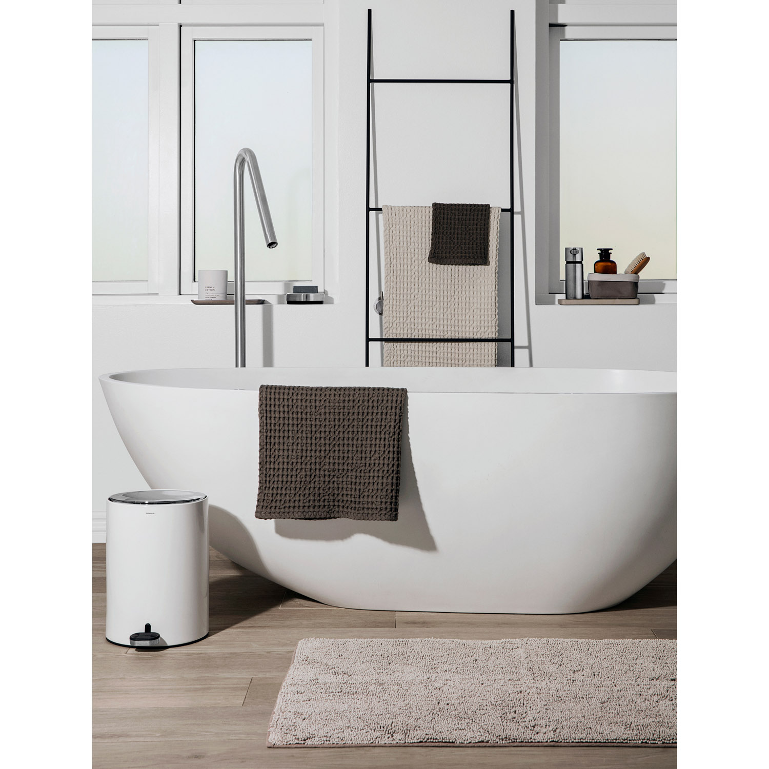 Handdoek CARO 50 x 100 cm, crème, Blomus