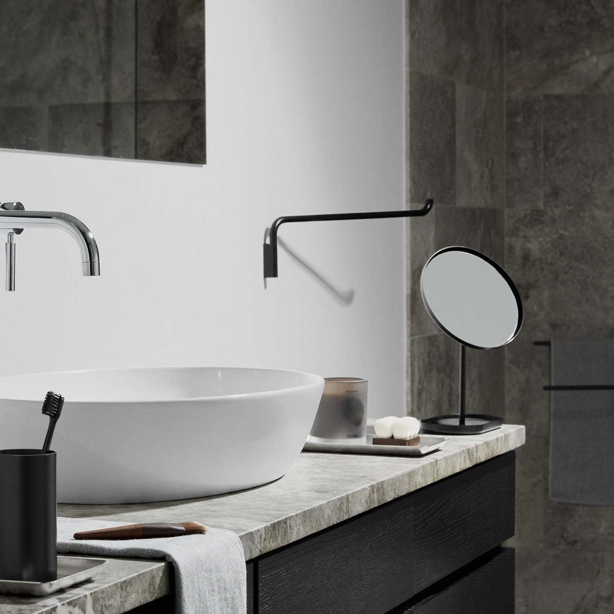 Handdoekenrek MODO, 46 cm, zwart, Blomus