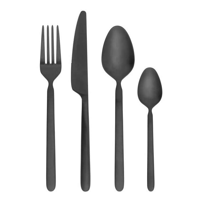 Bestekset STELLA, 16-delig, zwart, Blomus