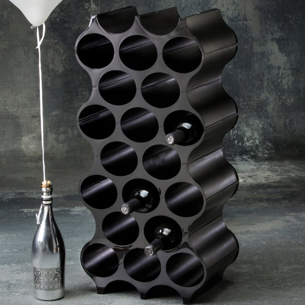 Tafel-wijnrek SET-UP, kosmisch zwart, Koziol
