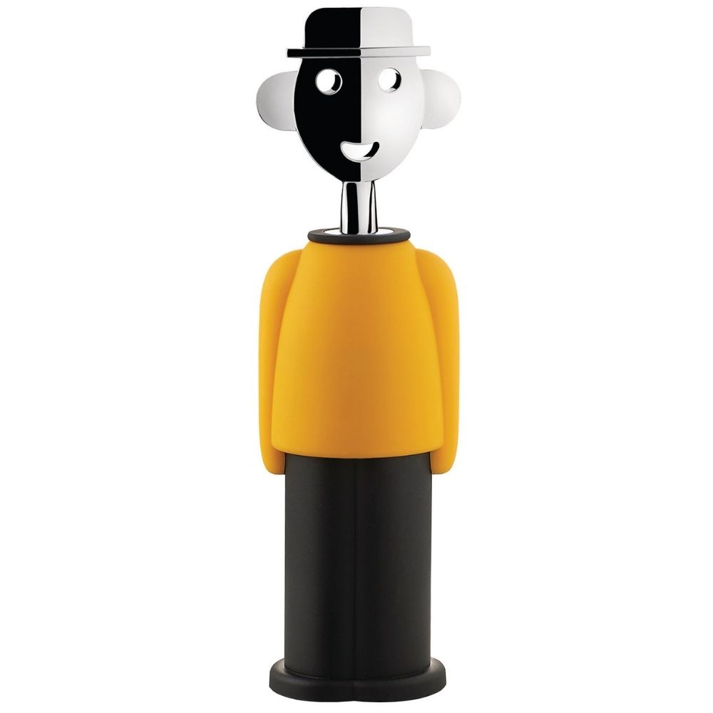 Kurkentrekker ALESSANDRO M, geel en zwart, Alessi