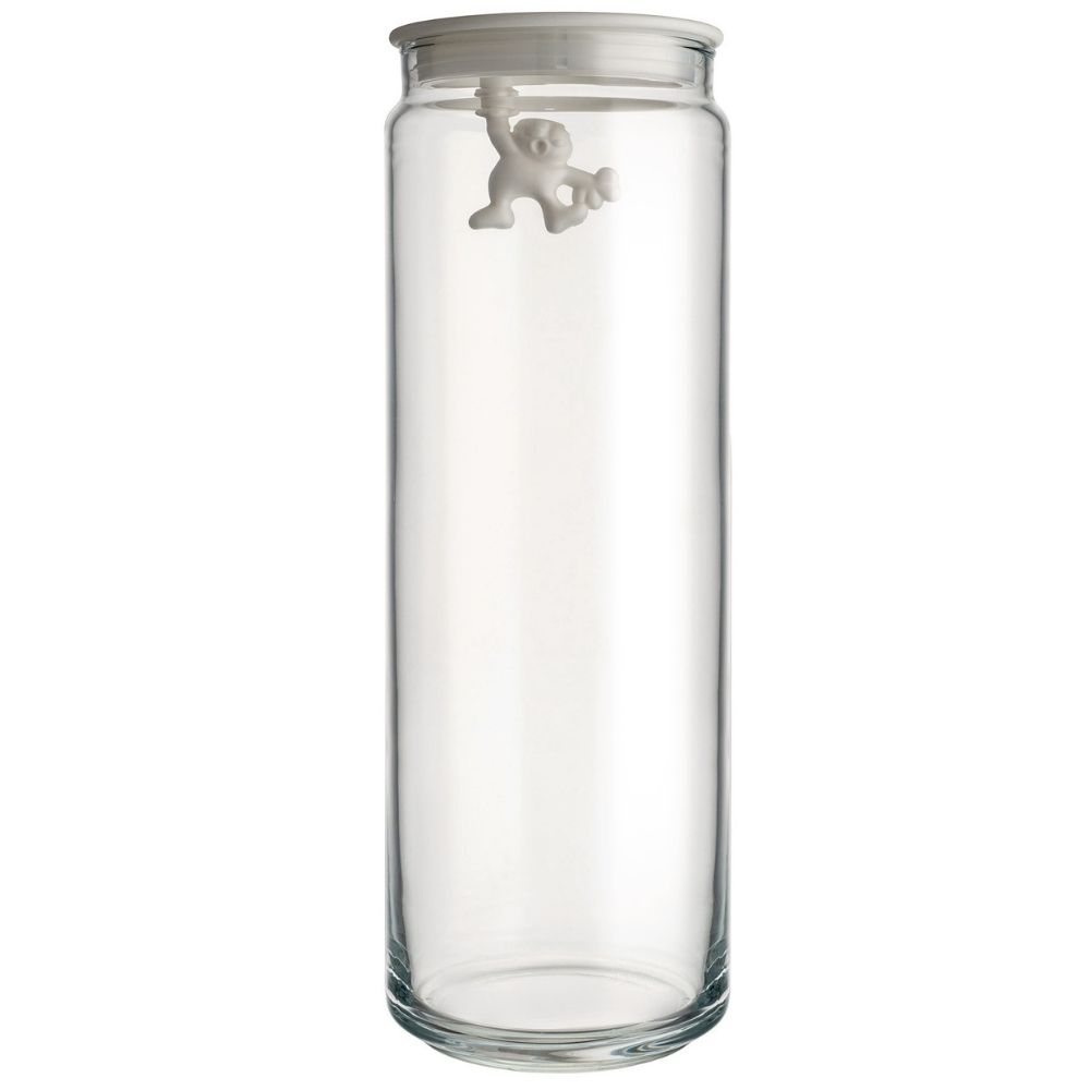 Vershoudpot GIANNI 2 l, wit deksel, glas, Alessi