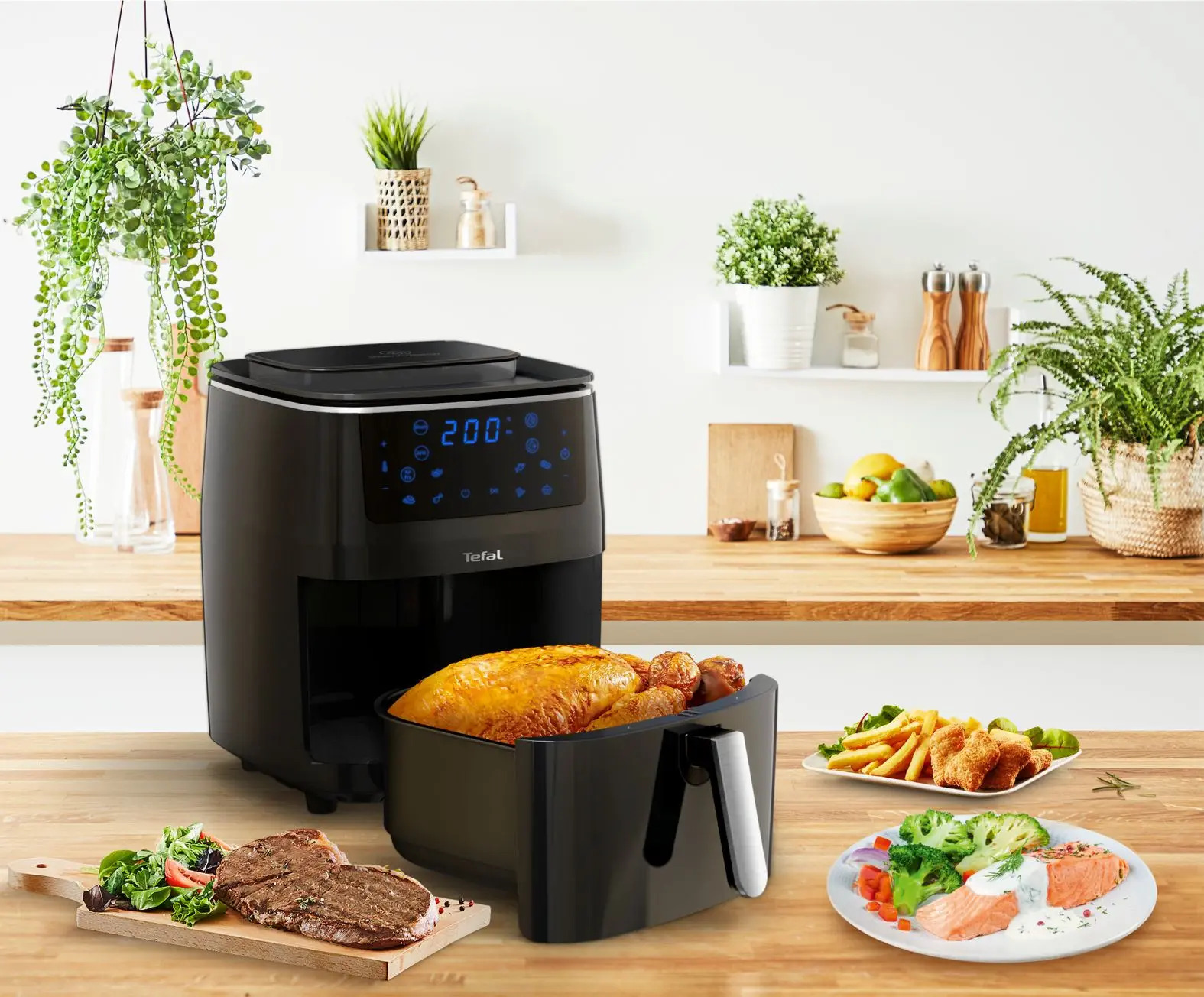 Airfryer EASY FRY & STEAM FW201815, zwart, Tefal