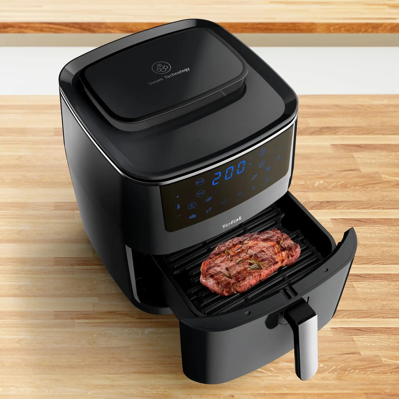 Airfryer EASY FRY & STEAM FW201815, zwart, Tefal