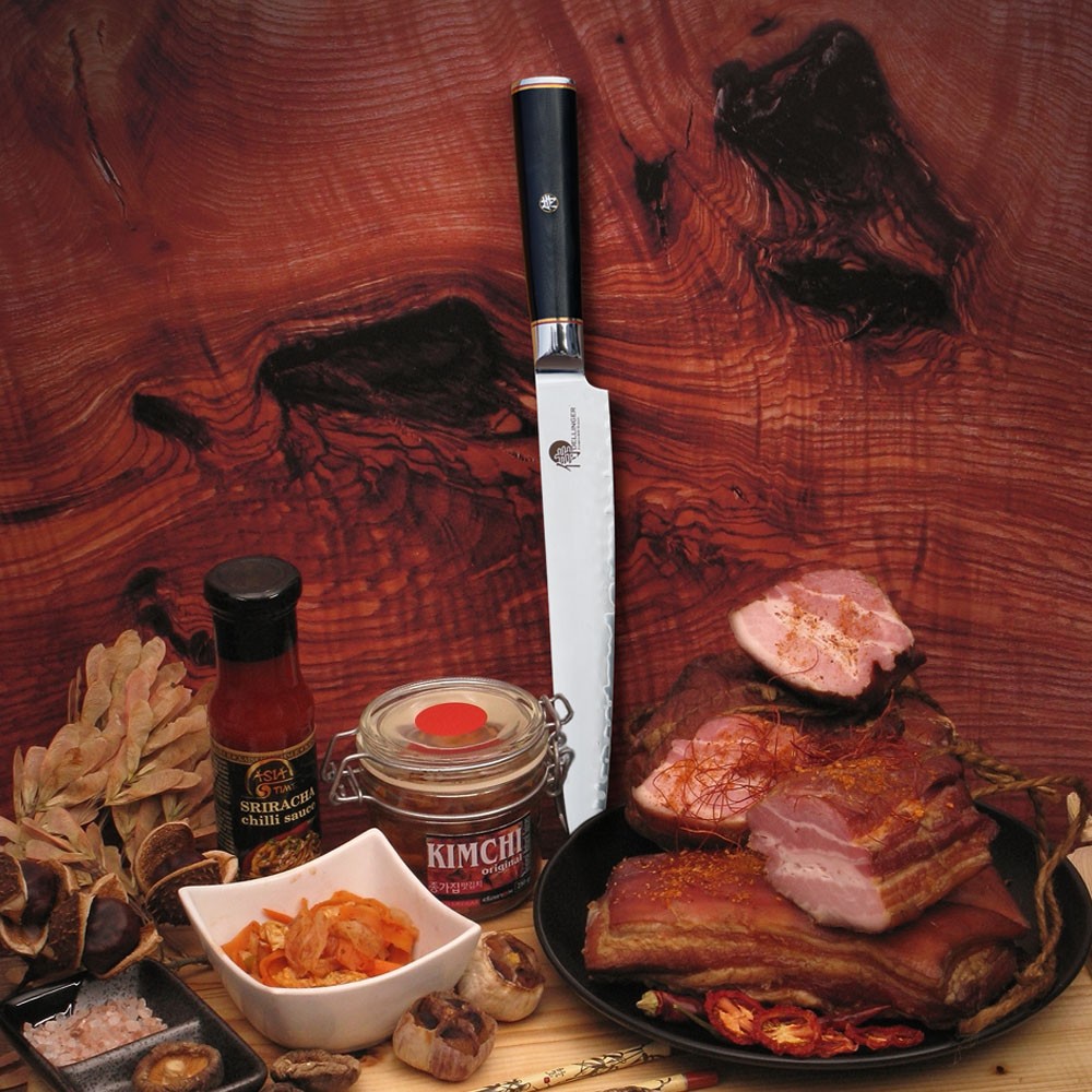 Snij- en portioneermessen SUJIHIKI OKAMI 22,5 cm, zwart, Dellinger