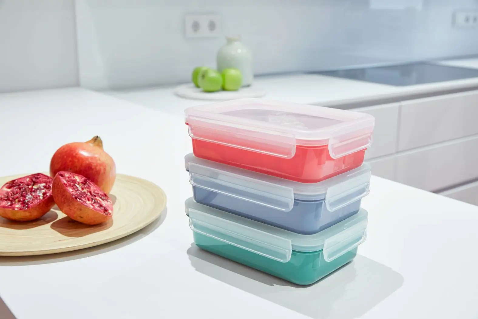 Voedselbewaardoos MASTER SEAL COLOUR EDITION N1031010 , set van 4 stuks, groen, plastic, Tefal