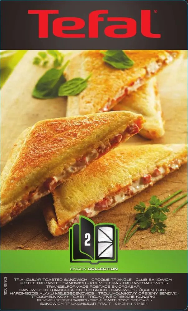 Tosti-platen SNACK COLLECTION XA800212, set van 2 stuks, Tefal