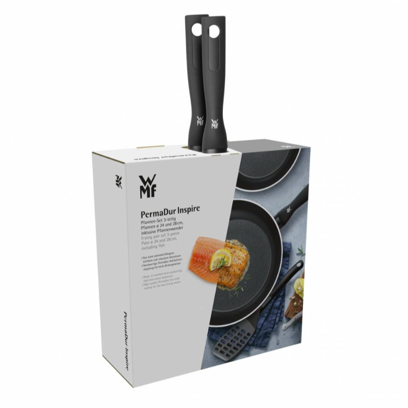 Koekenpannenset PERMADUR INSPIRE 24 cm, 28 cm met een spatel, WMF