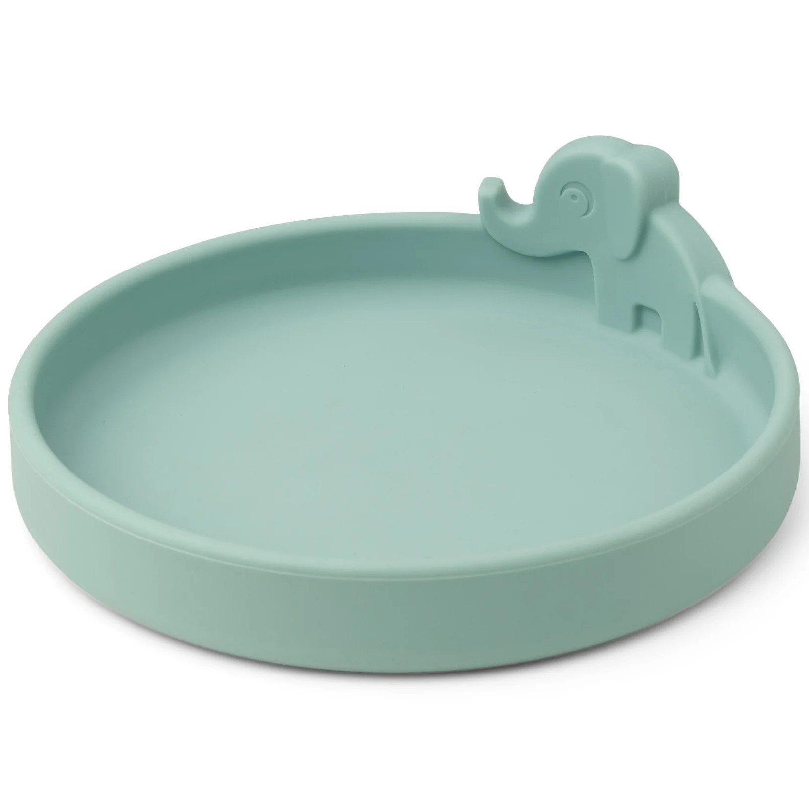 Kinderbord PEEKABOO ELPHEE 16 cm, blauw, siliconen, Done by Deer