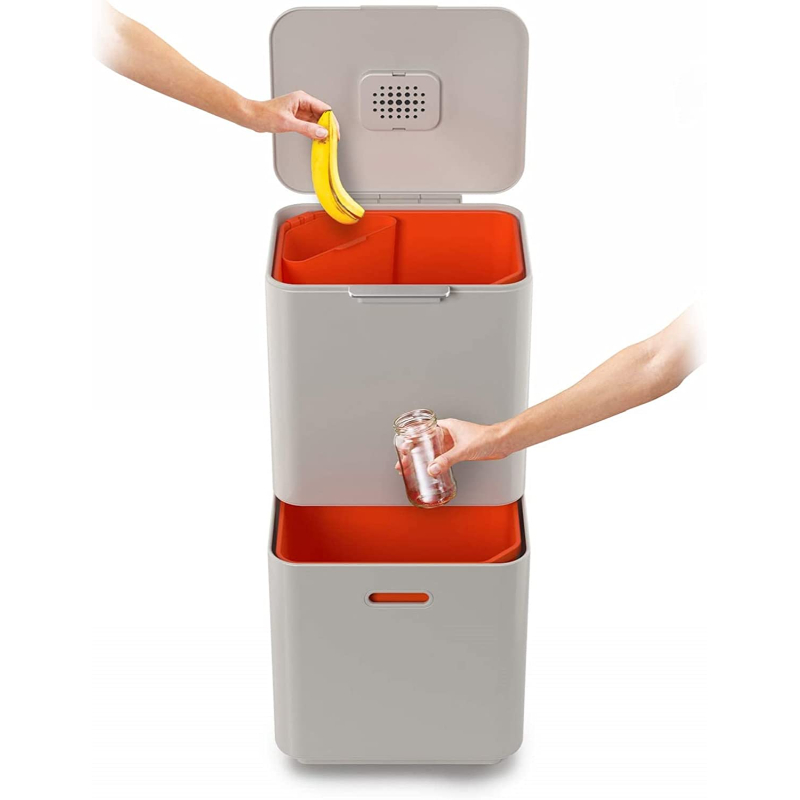 Afvalbak TOTEM MAX 30062 60 l, voor afvalscheiding, grafiet, Joseph Joseph